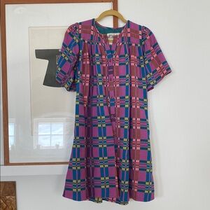 Ace & Jig Blue Pink Puff Sleeve Sundress